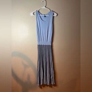 Lapis Baby Blue Scoop Neck Midi Sweater Dress EUC